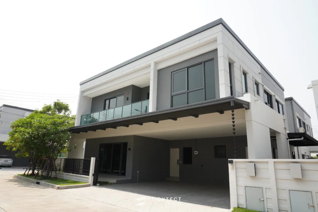 หลังคากันสาด - หลังคาทึบแสง - White PR7 - Modern - Modern i15 - ROOVTECT