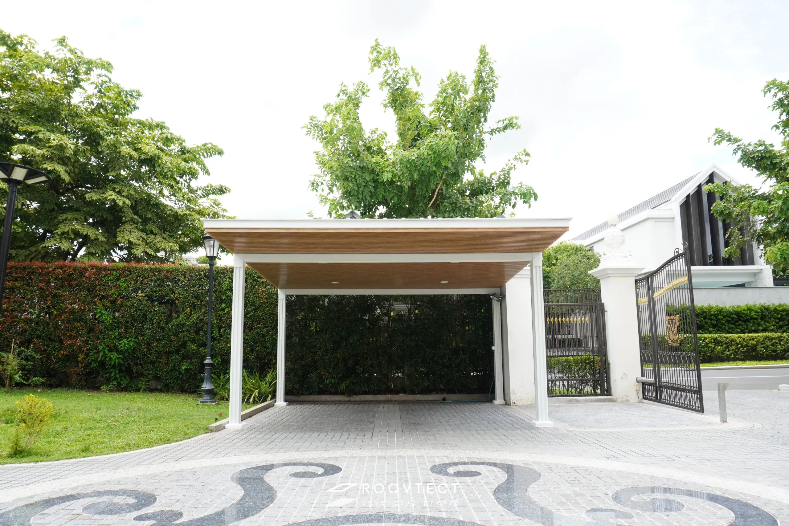โรงจอดรถ - หลังคาทึบแสง - White PR7 - Modern - Standard - ROOVTECT