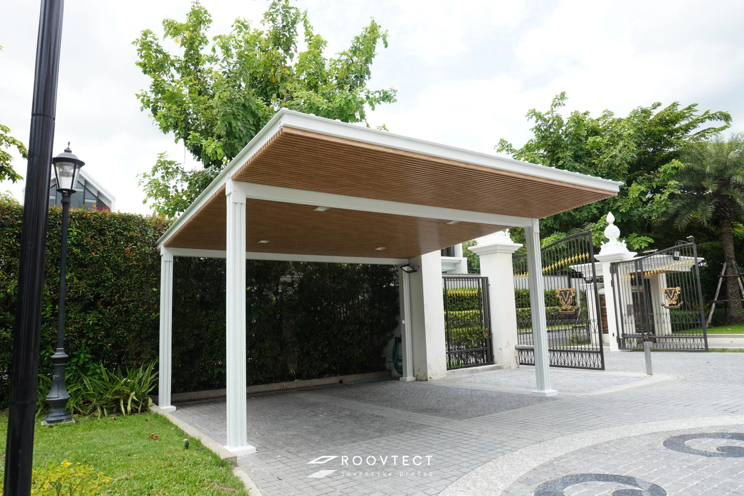โรงจอดรถ - หลังคาทึบแสง - White PR7 - Modern - Standard - ROOVTECT