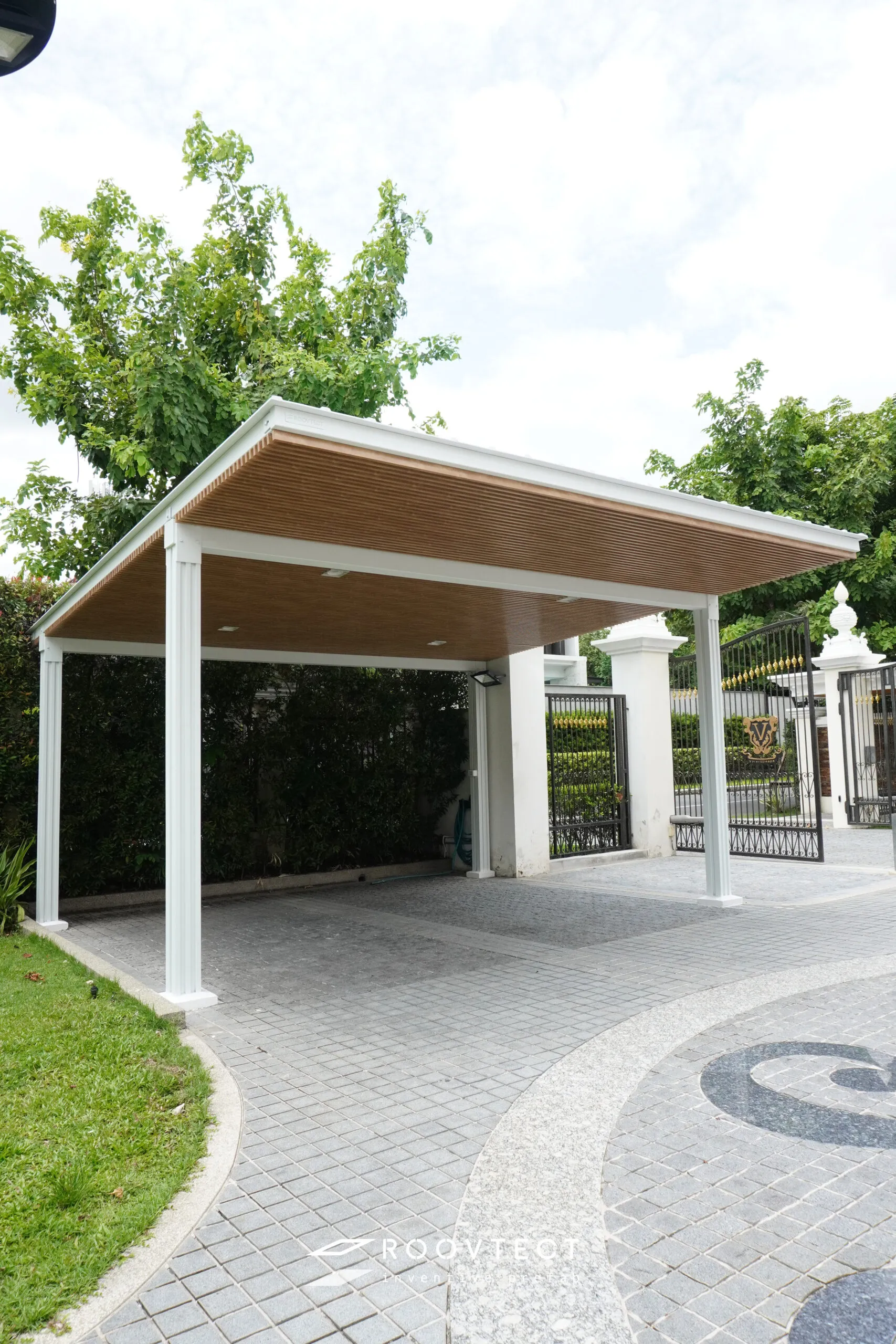 โรงจอดรถ - หลังคาทึบแสง - White PR7 - Modern - Standard - ROOVTECT