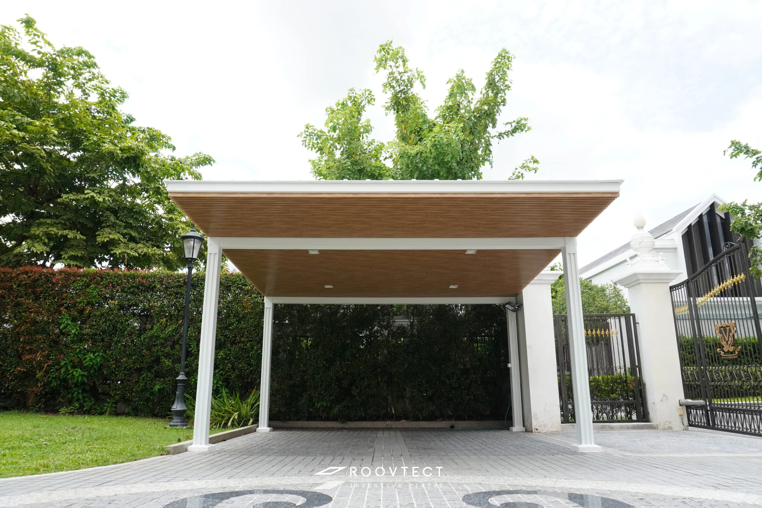 โรงจอดรถ - หลังคาทึบแสง - White PR7 - Modern - Standard - ROOVTECT