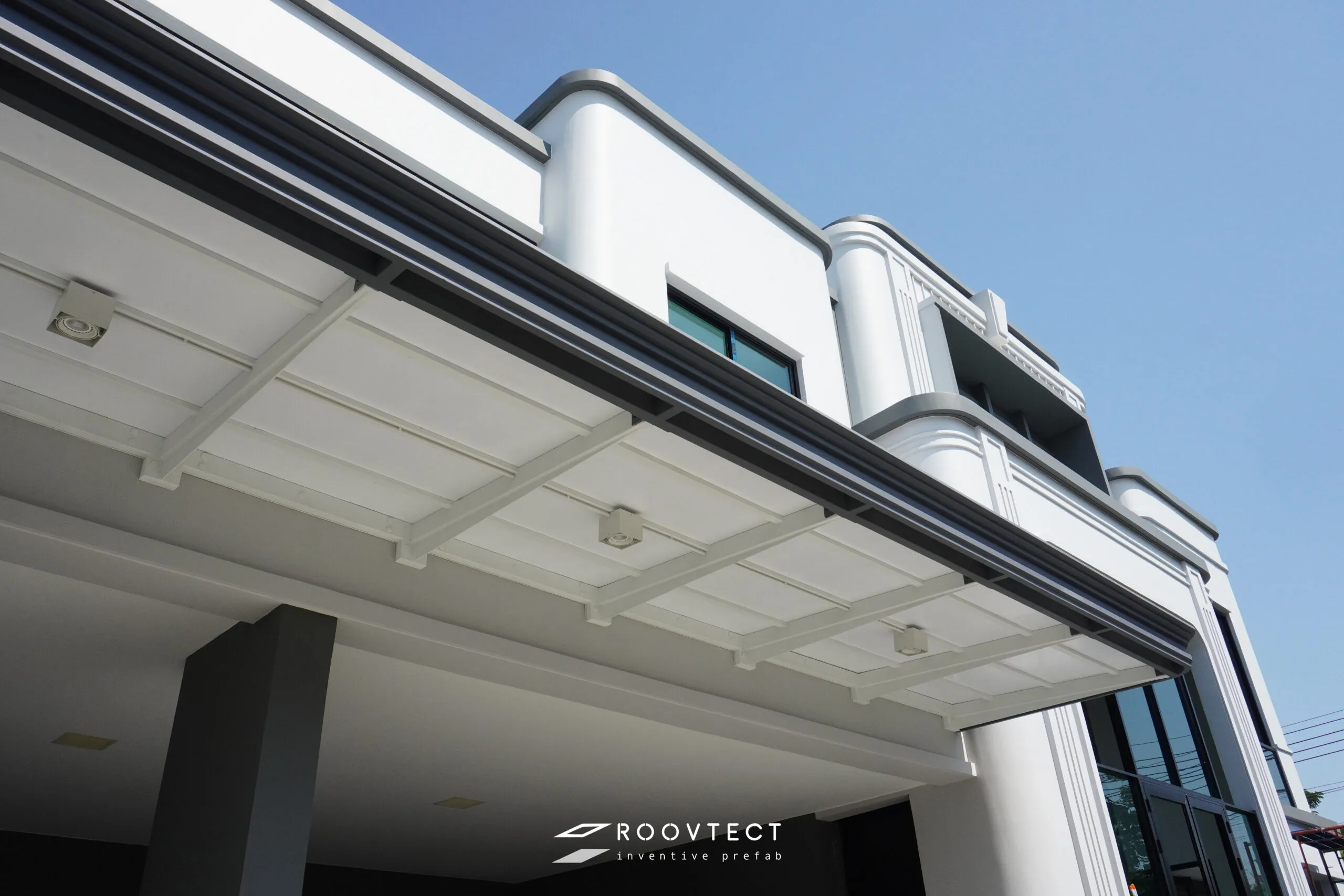 หลังคากันสาด - หลังคาทึบแสง - White PR7 - Contemporary - Contemporary C25 - ROOVTECT