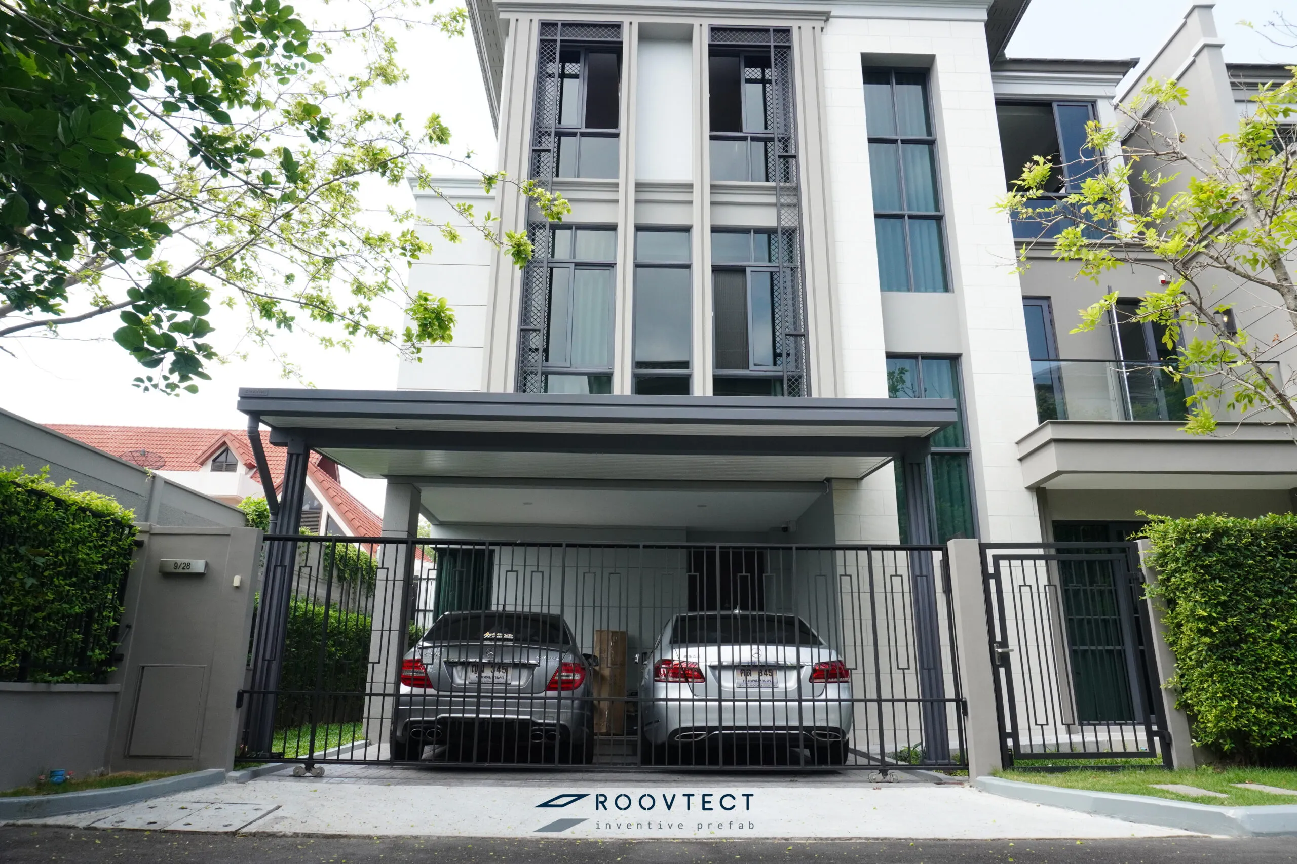 โรงจอดรถ - หลังคาทึบแสง - White PR7 - Modern - Modern i20