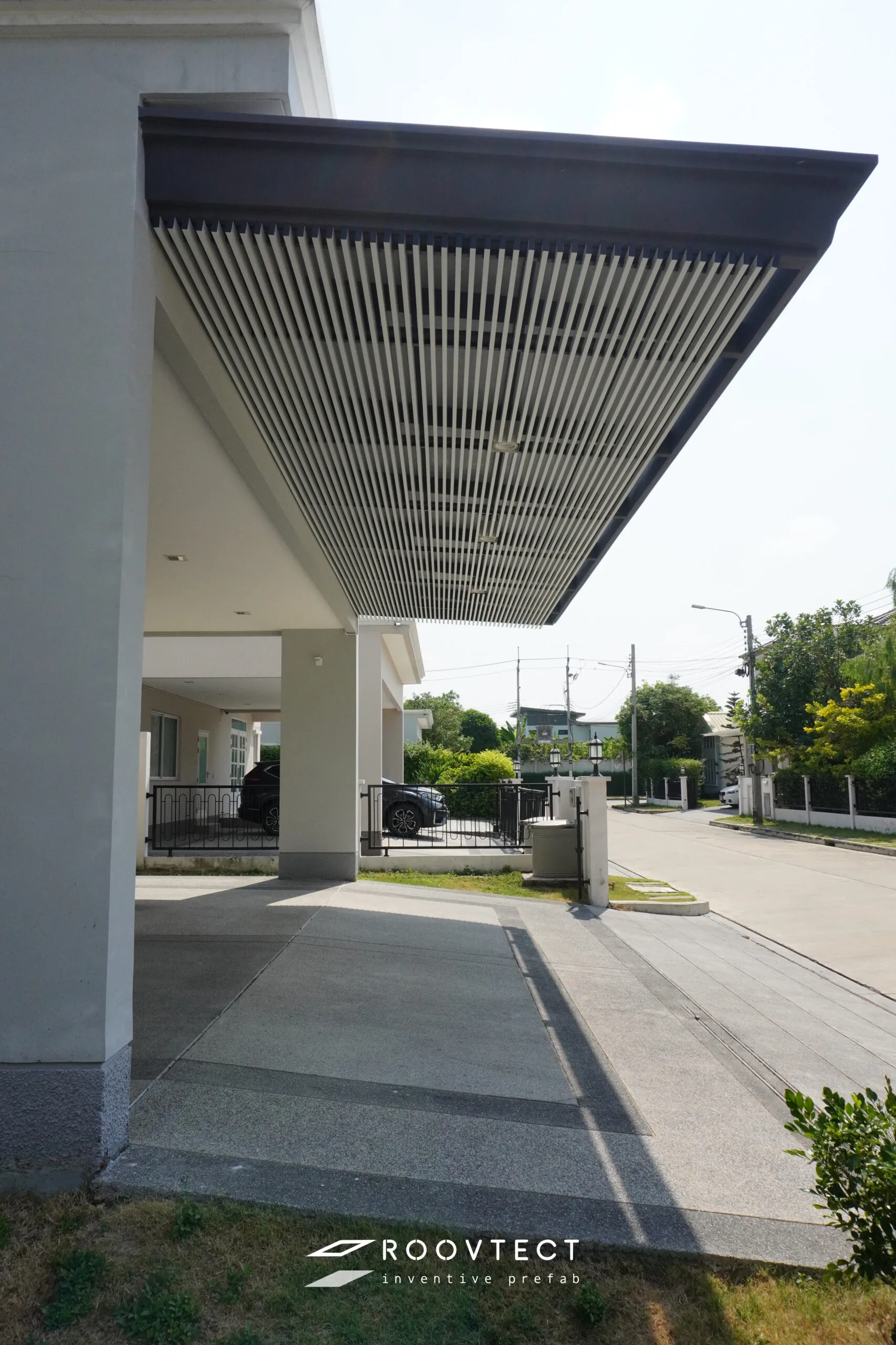โรงจอดรถ - หลังคาทึบแสง - White PR7 - Modern Contemporary - Modern Contemporary MC30