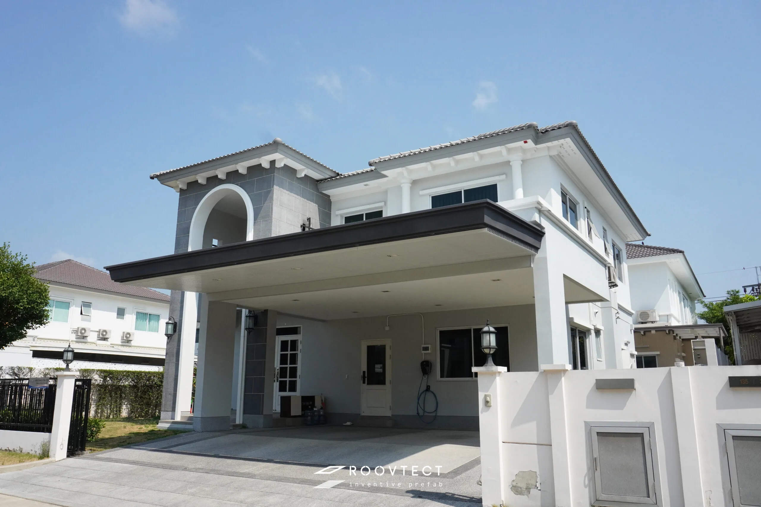 โรงจอดรถ - หลังคาทึบแสง - White PR7 - Modern Contemporary - Modern Contemporary MC30