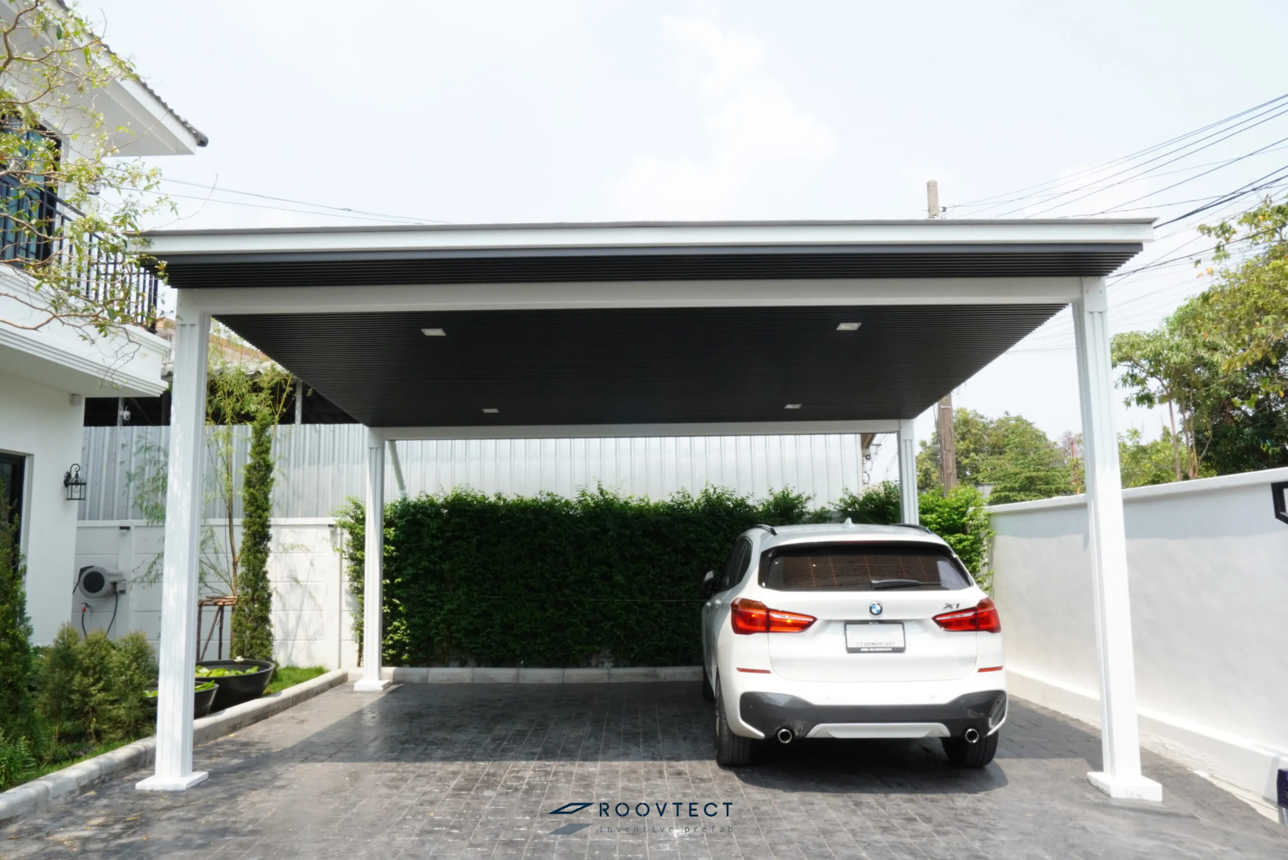 โรงจอดรถ - หลังคาทึบแสง - Grey PR6 - Modern - Modern i15 - ROOVTECT