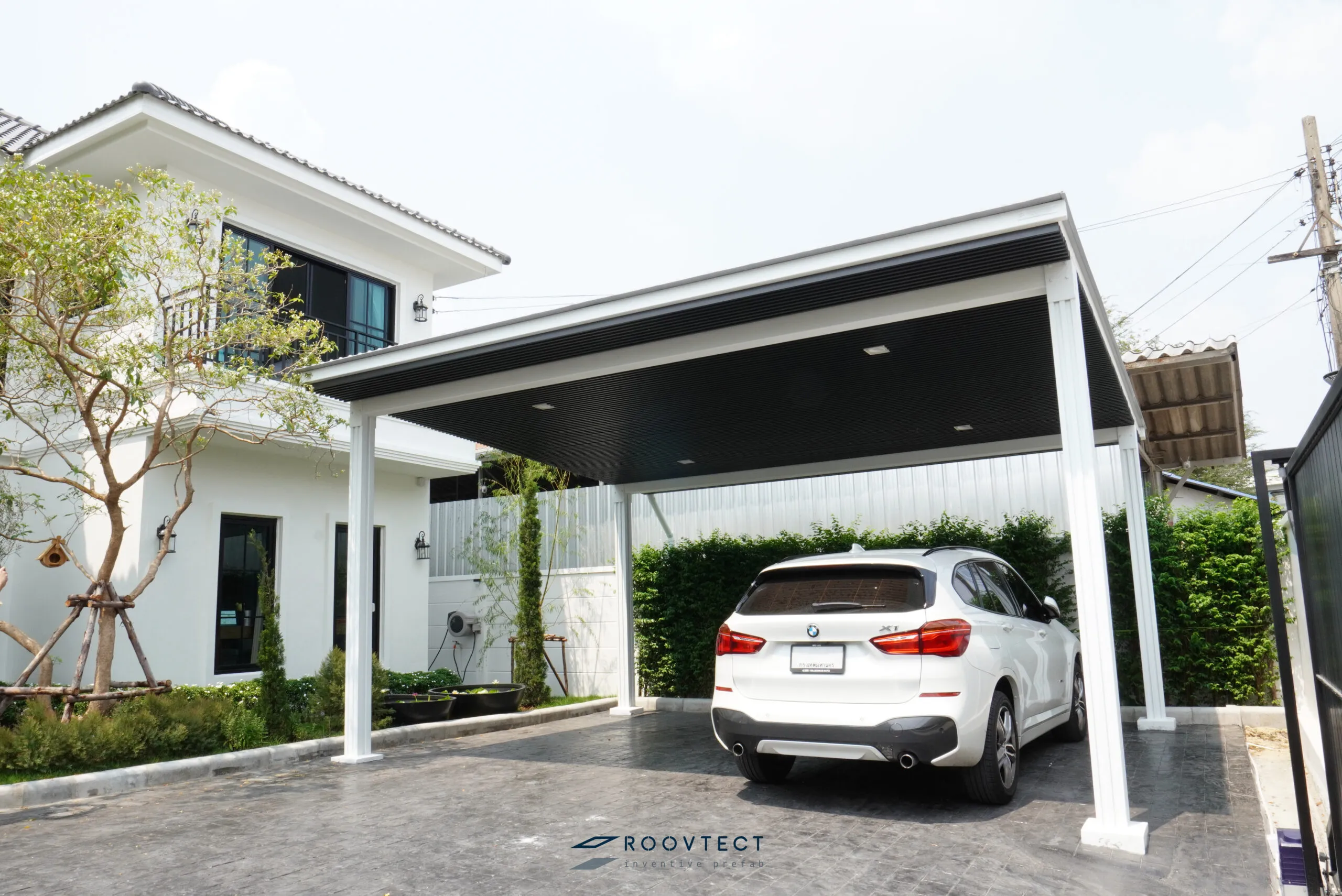 โรงจอดรถ - หลังคาทึบแสง - Grey PR6 - Modern - Modern i15 - ROOVTECT