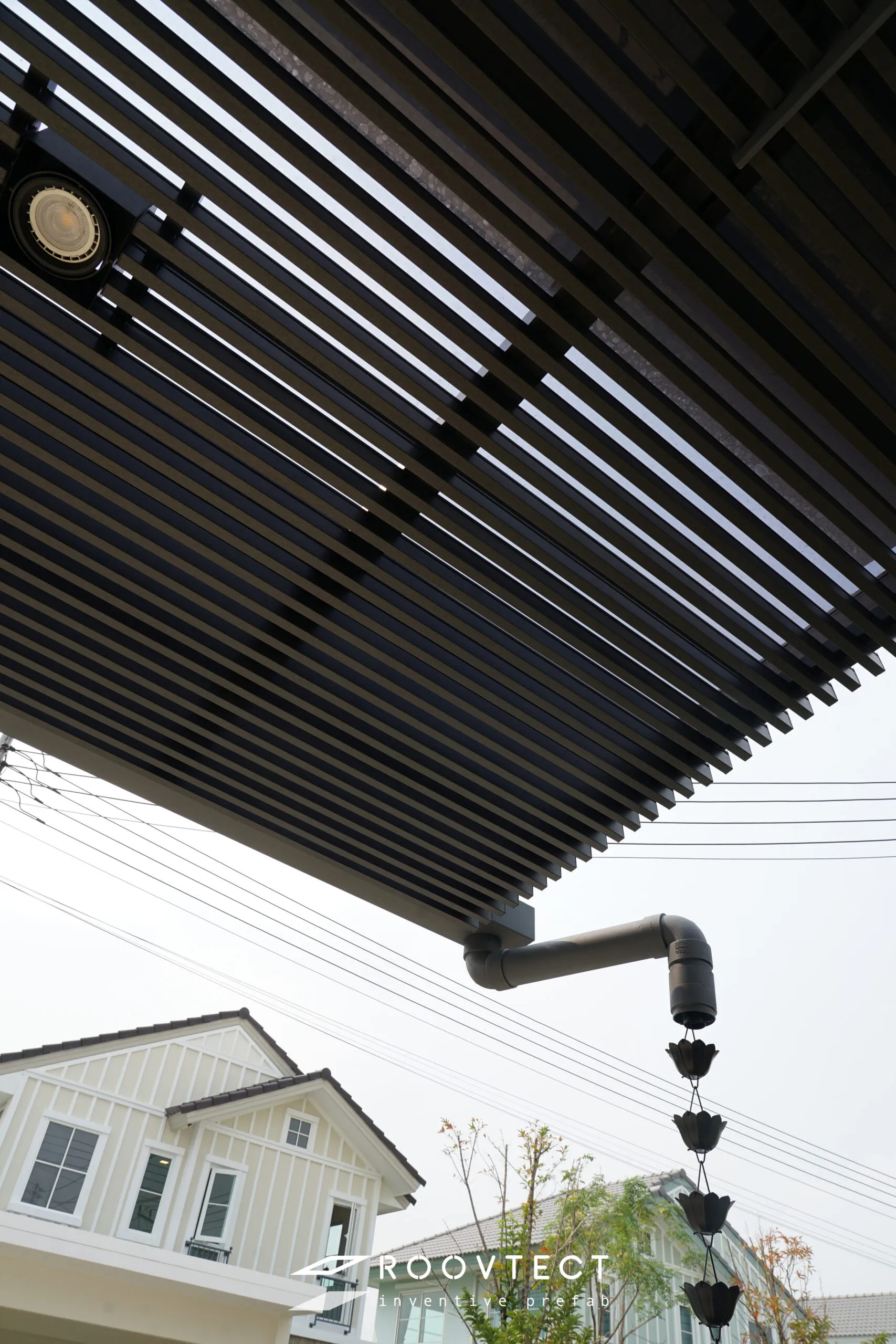 หลังคากันสาด - หลังคา Solid Polycarbonate - Ocean Grey - Modern - Modern i15 - ROOVTECT