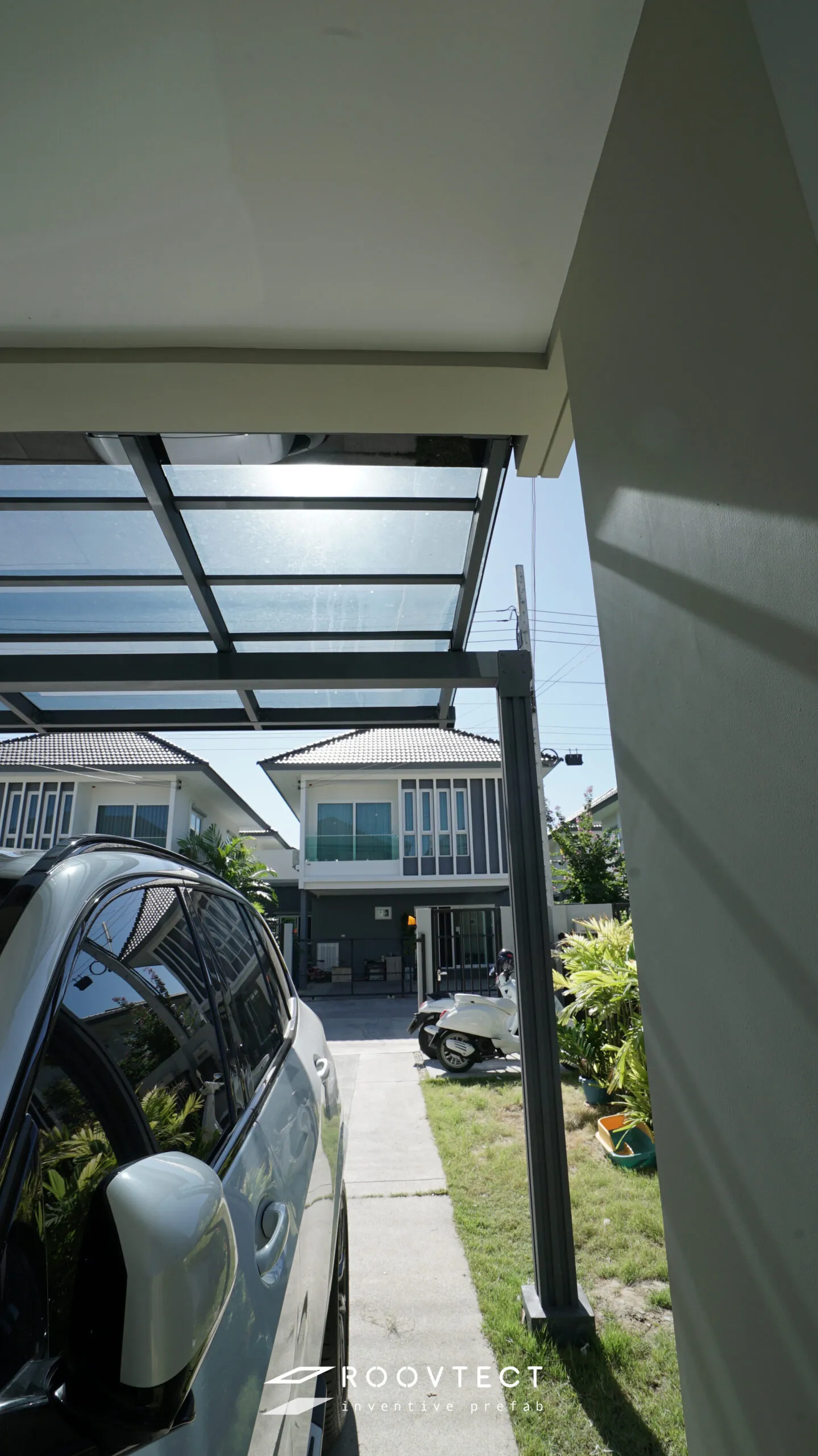 โรงจอดรถ - หลังคาอะคริลิค Shinkolite - Noble Green (N590) - Modern - Modern i15