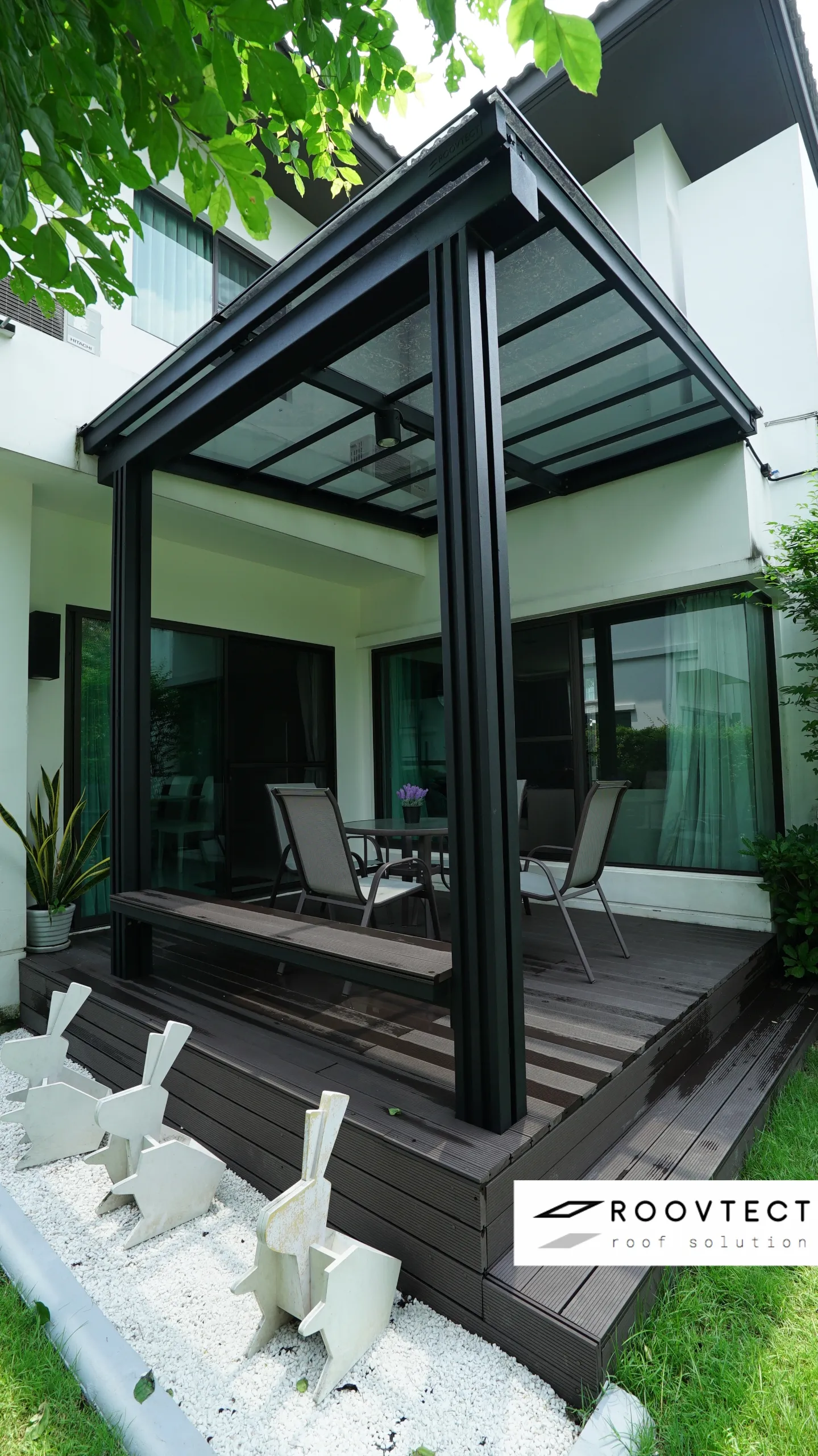 ต่อเติมบ้าน - หลังคาอะคริลิค Shinkolite - Noble Green (N590) - Modern - Standard - ROOVTECT