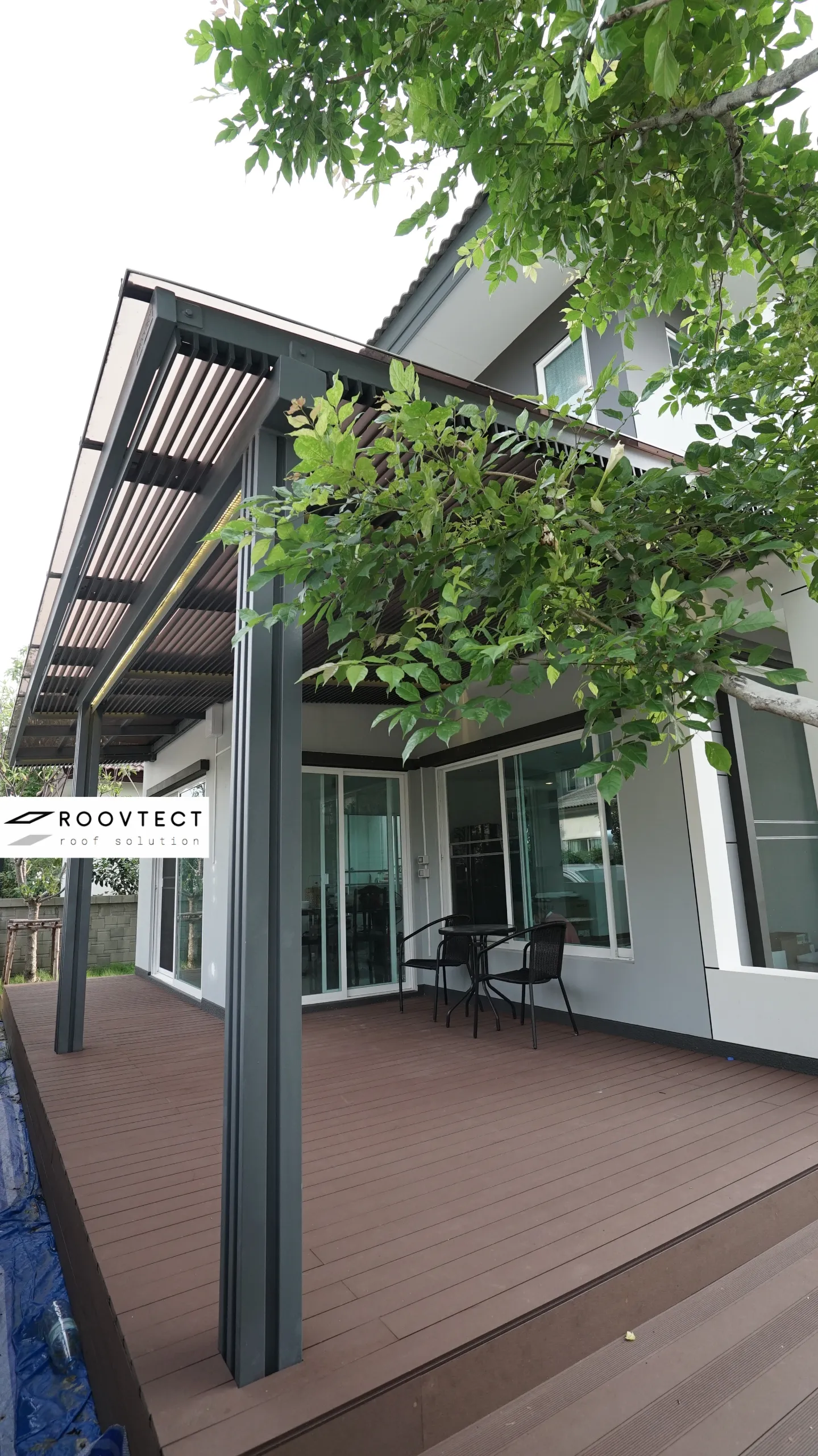 ต่อเติมบ้าน - หลังคา Solid Polycarbonate - Sepia Brown - Modern - Standard - ROOVTECT