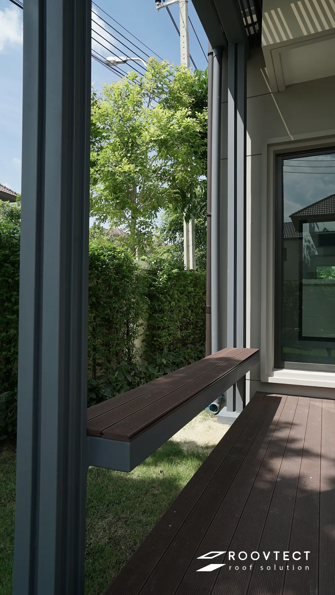 ต่อเติมบ้าน - หลังคา Solid Polycarbonate - Sepia Brown - Modern - Standard - ROOVTECT