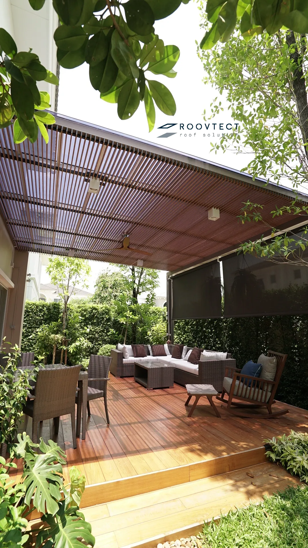 ต่อเติมบ้าน - หลังคา Solid Polycarbonate - Ocean Grey - Modern - ROOVTECT