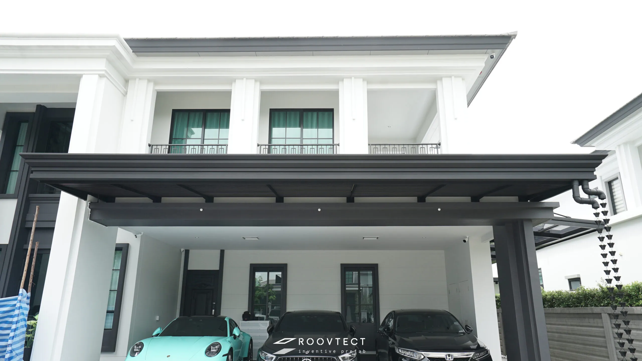 หลังคากันสาด - หลังคาอะคริลิค Shinkolite - Modern Grey (N828) - Contemporary - Contemporary C35 - ROOVTECT