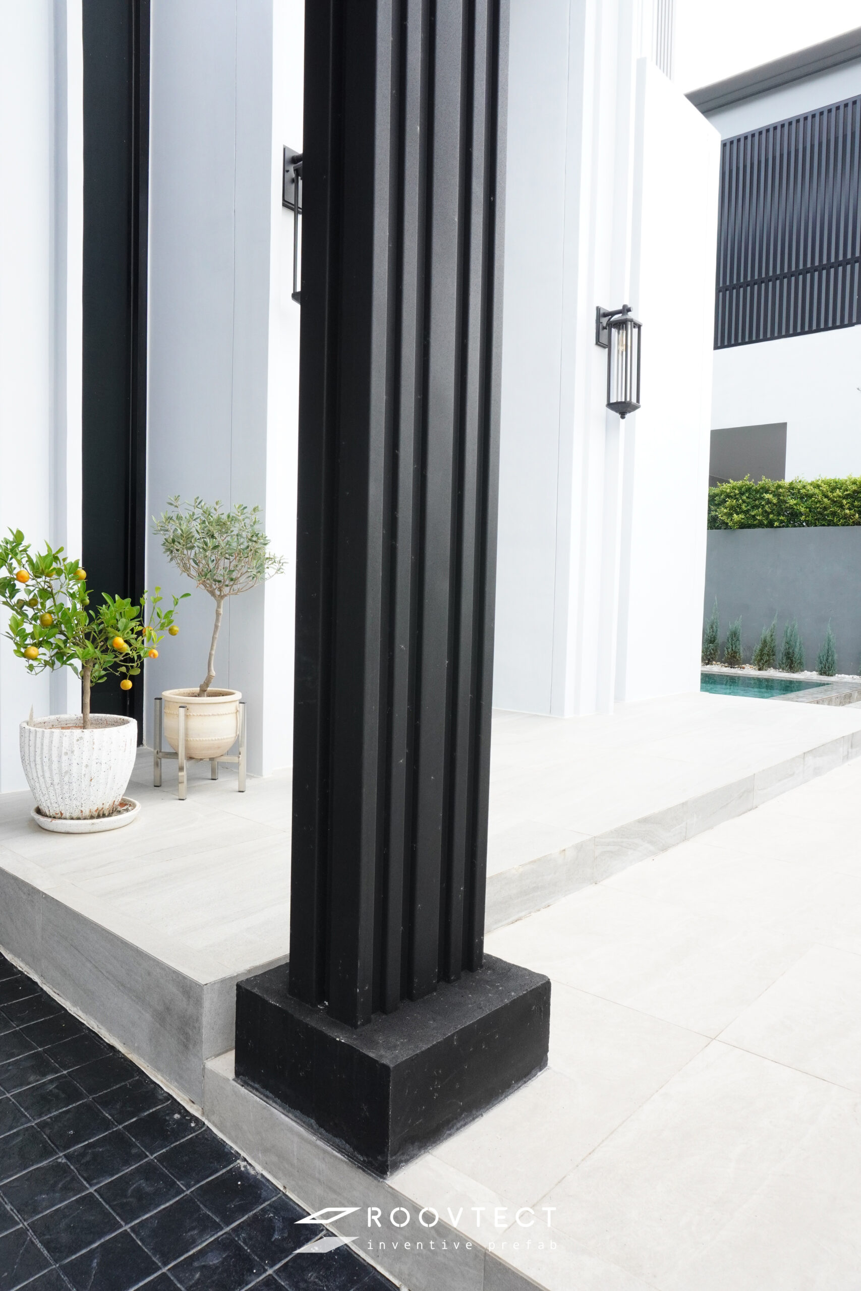 โรงจอดรถ - หลังคา Solid Polycarbonate - Ocean Grey - Modern - Modern i15 - ROOVTECT