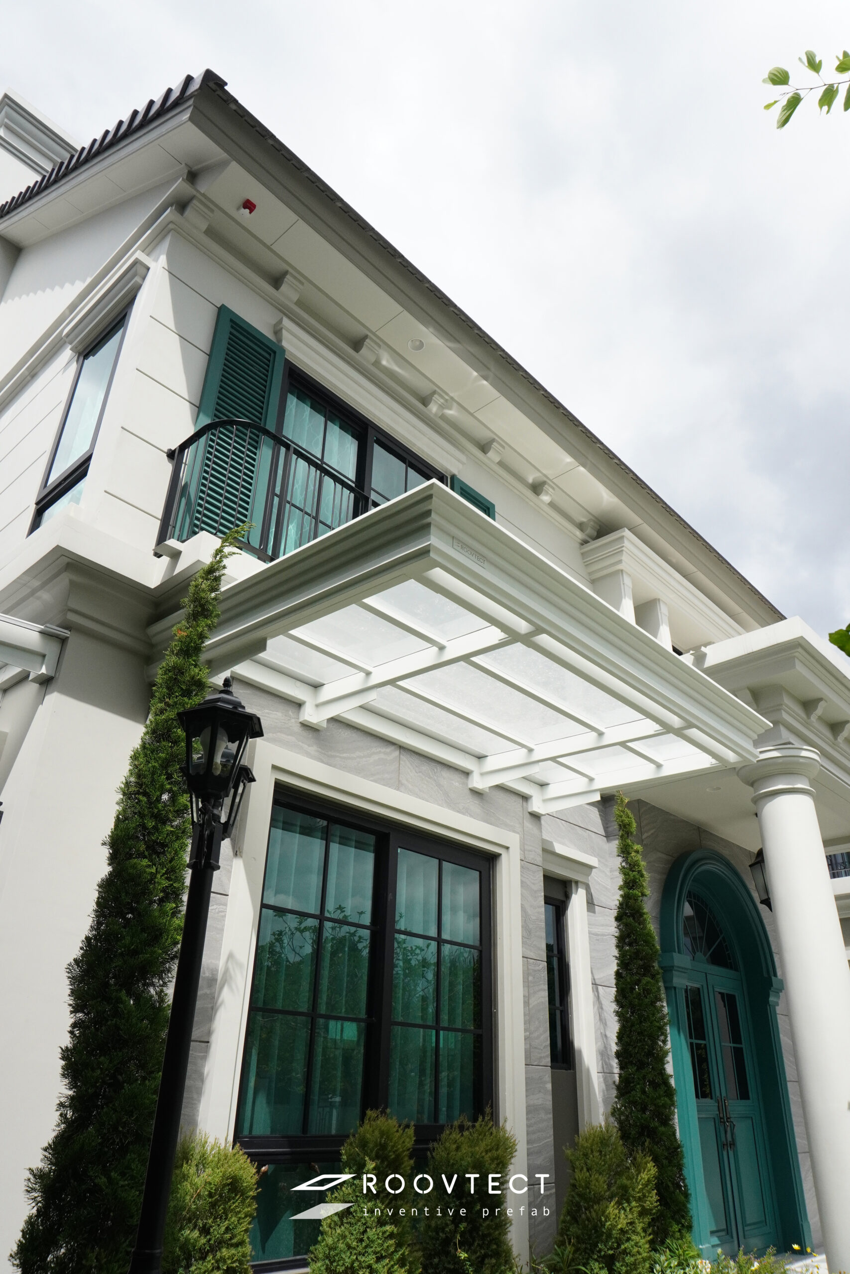 หลังคากันสาด - หลังคากึ่งทึบกึ่งโปร่ง - Pearl White (430) - ROOVTECT