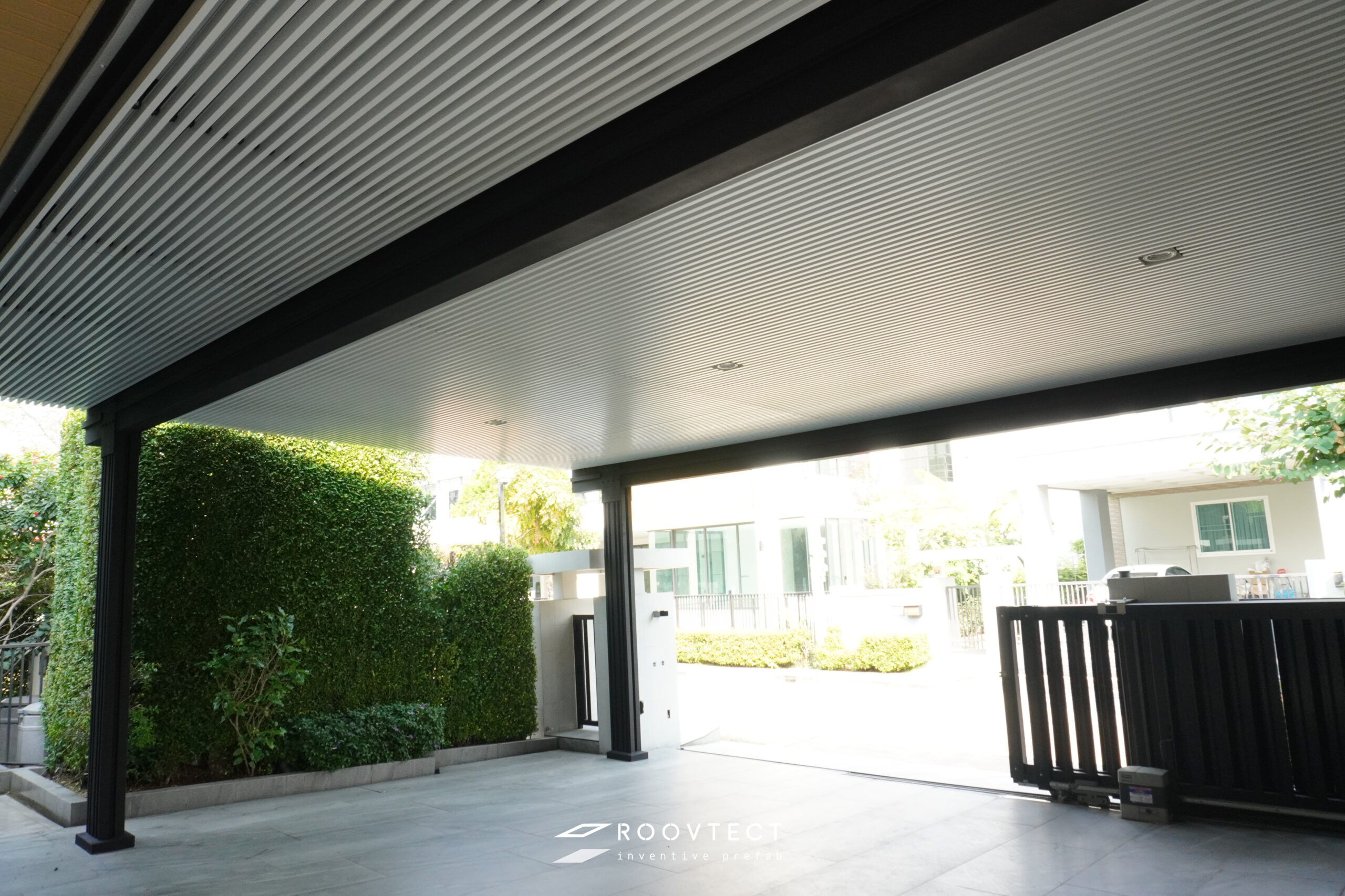 โรงจอดรถ - หลังคาทึบแสง - White PR7 - Modern - Modern i15 - ROOVTECT