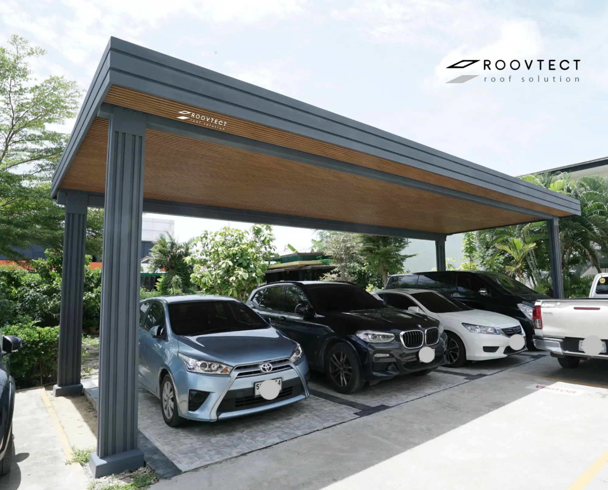 โรงรถโมเดิร์นแบบเรียบ Minimal